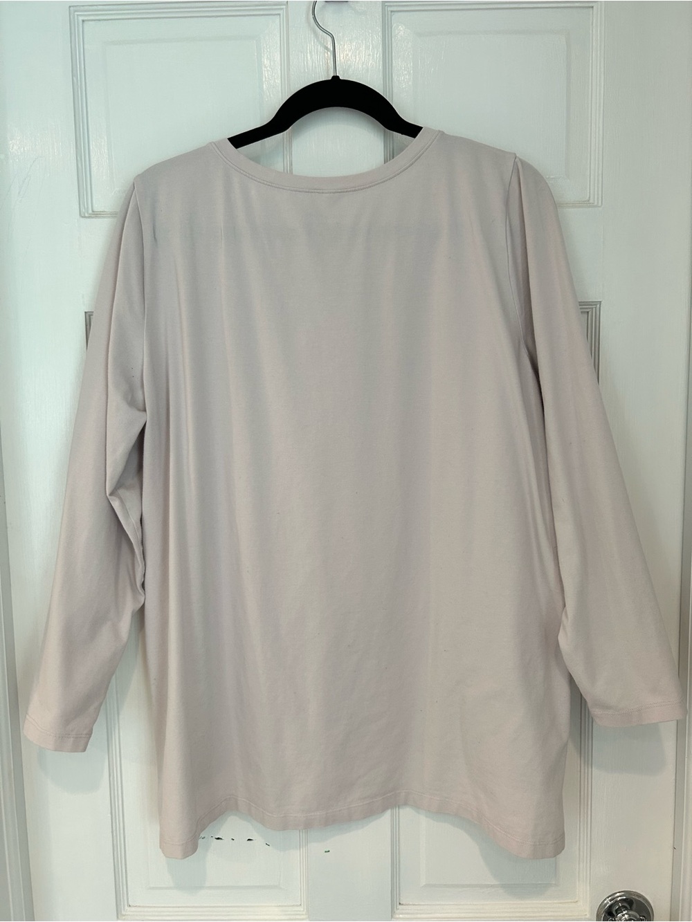 Eileen Fisher light dusty pink long sleeve cotton boxy tee side pocket L - Picture 2 of 4